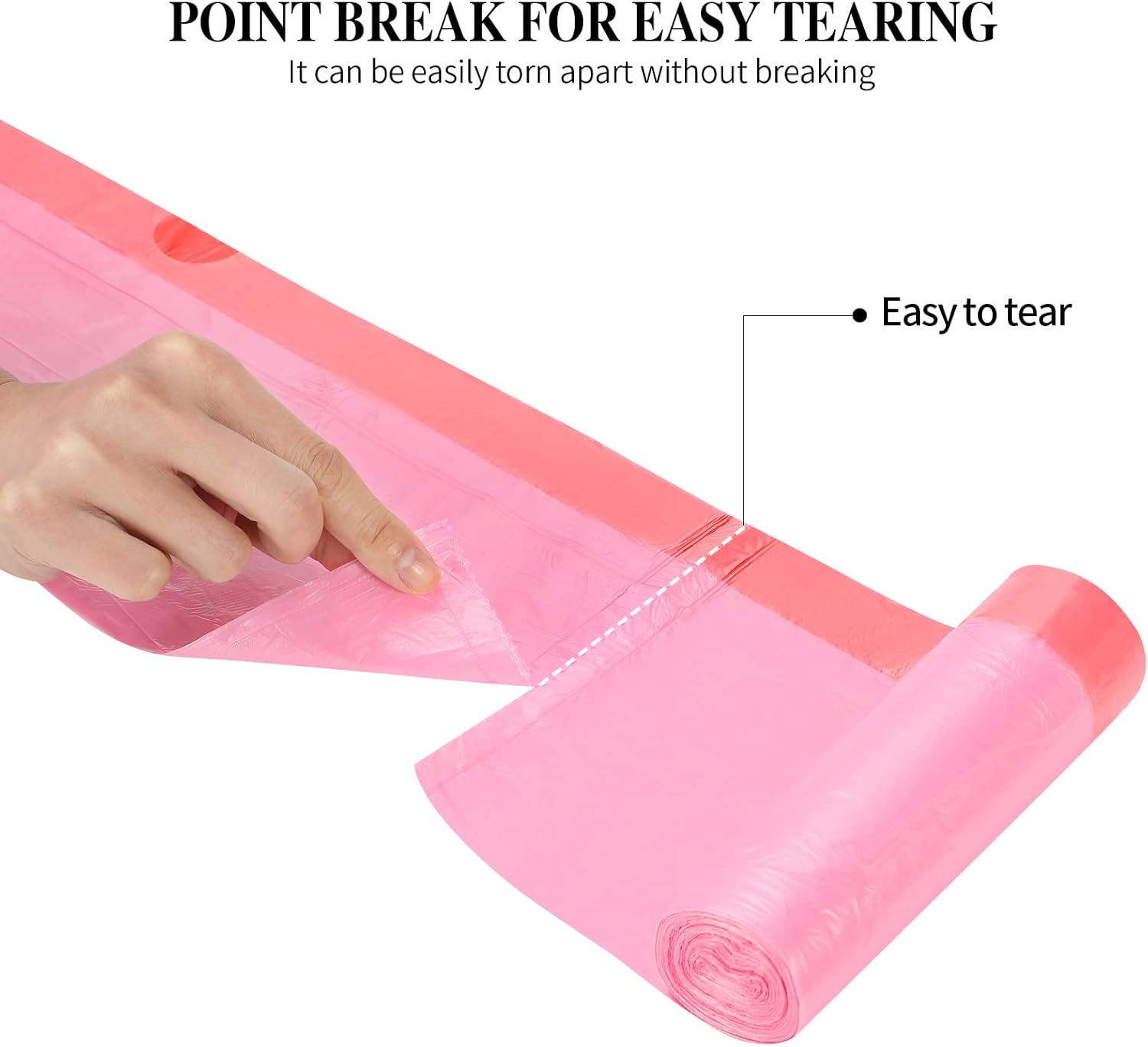 6 rollos de bolsas de basura pequeñas con cordón, bolsas de basura pequeñas con cordón grueso de 4 galones para cocina, baño, dormitorio, hogar,