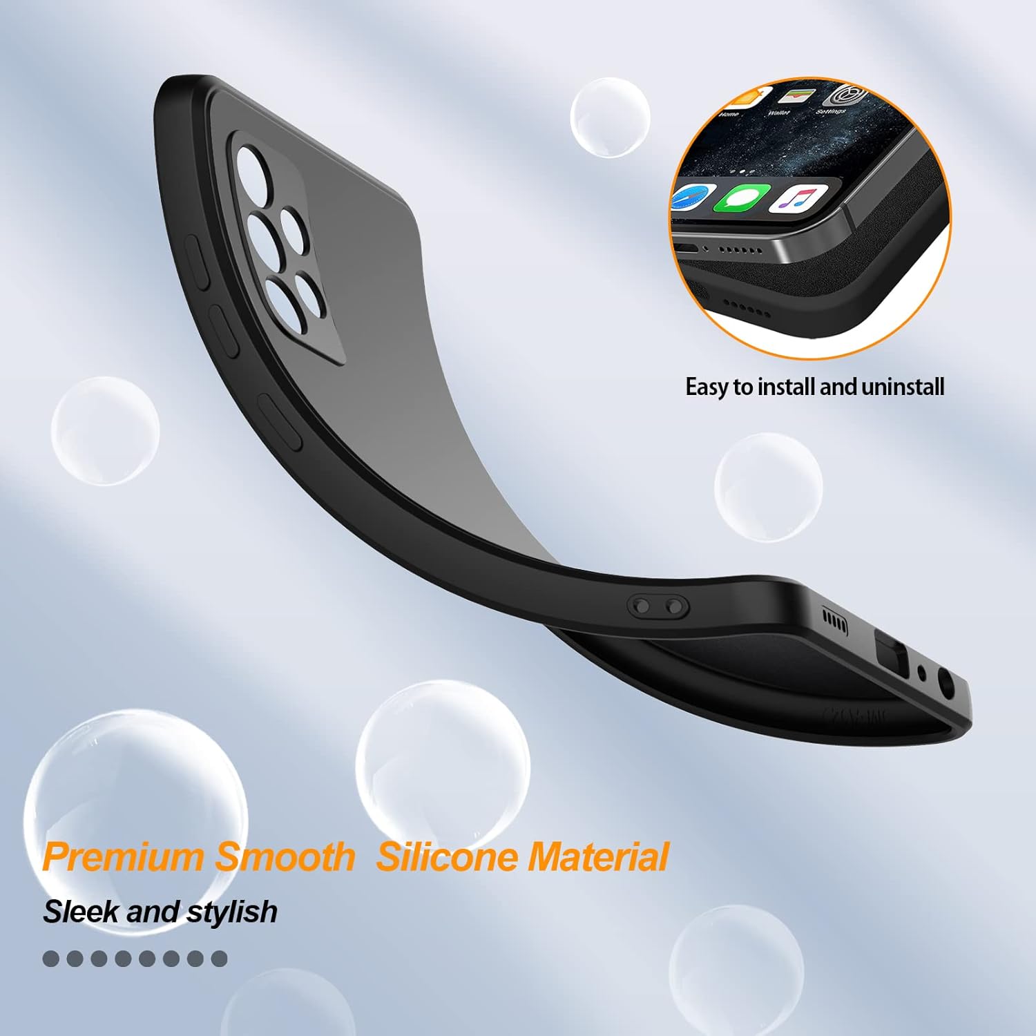 Funda para Samsung Galaxy A12 4GM12, funda de goma de gel de silicona líquida, cubierta de parachoques de teléfono no amarillenta, funda de silicona