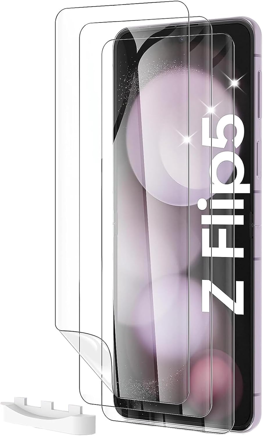 Paquete de 3 protectores de pantalla para Samsung Galaxy Z Flip 5, TPU suave de alta calidad, compatible con fundas, fácil instalación, alta