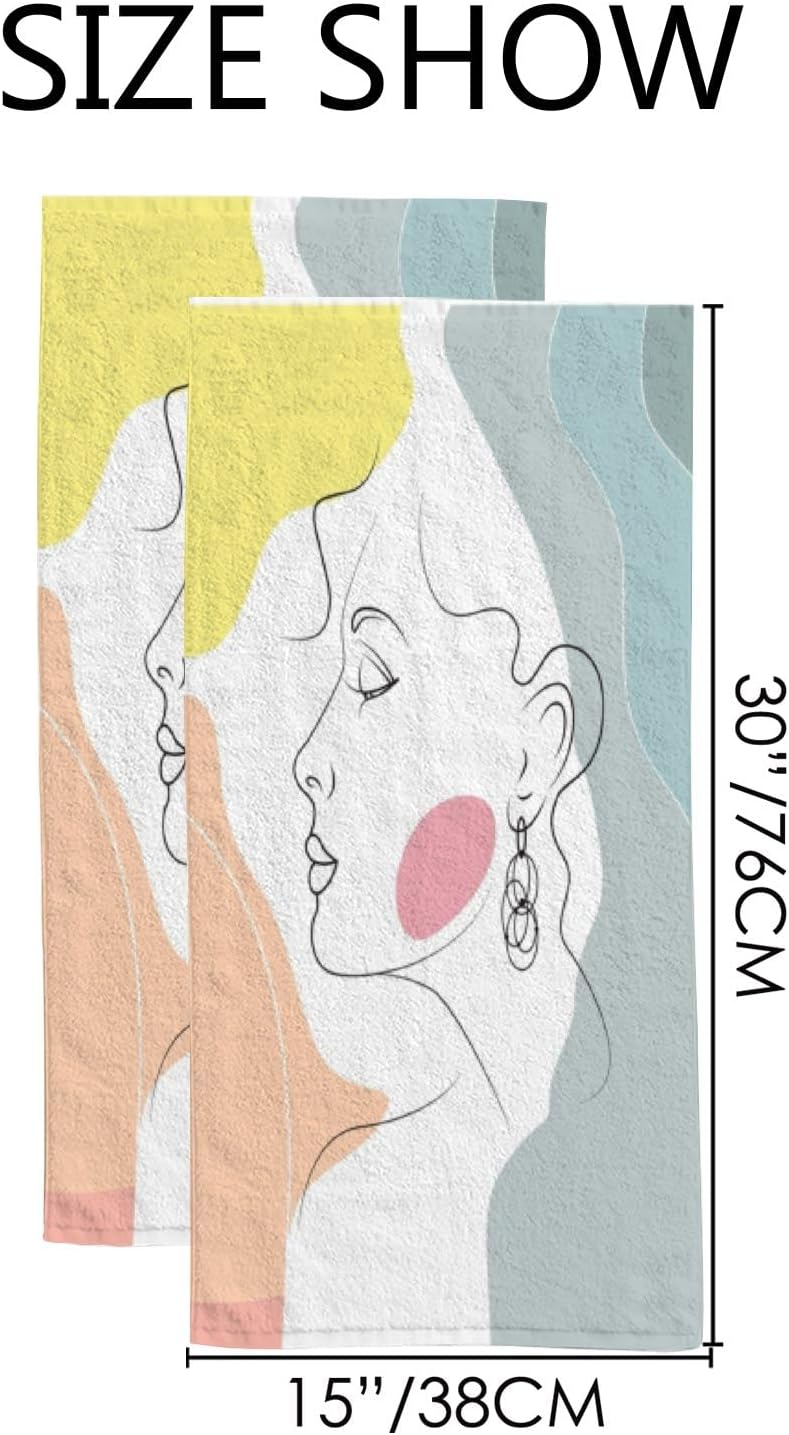 Hermosas toallas de mano de cara femenina para baño, toallas de baño suaves y absorbentes, juego de toallas de cocina de 30 x 15 pulgadas, toallas