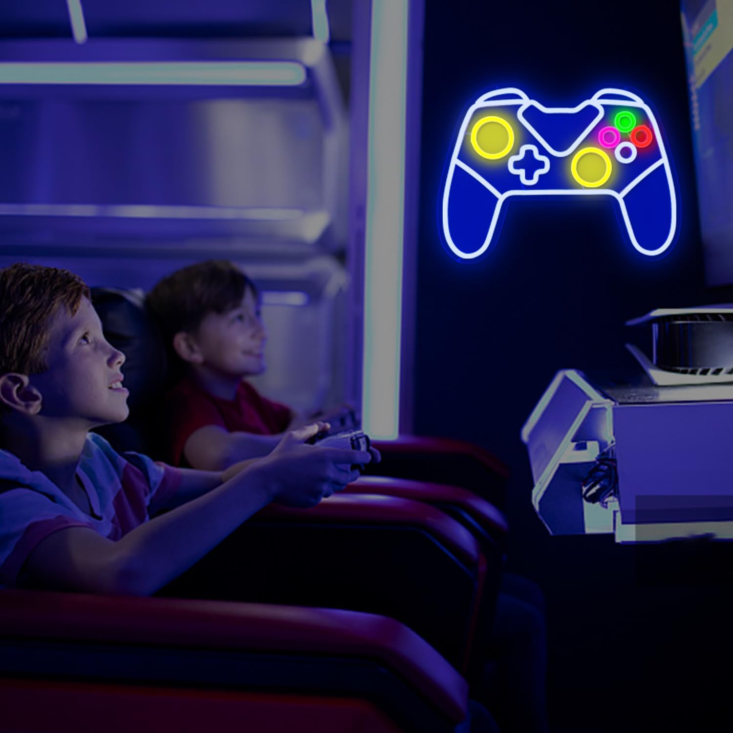Letrero de neón para videojuegos, luces de neón para videojuegos, controlador de control de gamepad para decoración de sala de juegos, letreros