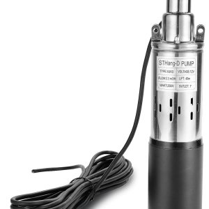 STHang-D Bomba sumergible de pozo profundo de 12 V DC 200 W Bomba de agua eléctrica con energía solar, tornillo de acero inoxidable Bomba de salida STHang-D Bomba sumergible de pozo profundo de 12 V DC 200 W Bomba de agua eléctrica con energía solar, tornillo de acero inoxidable Bomba de salida