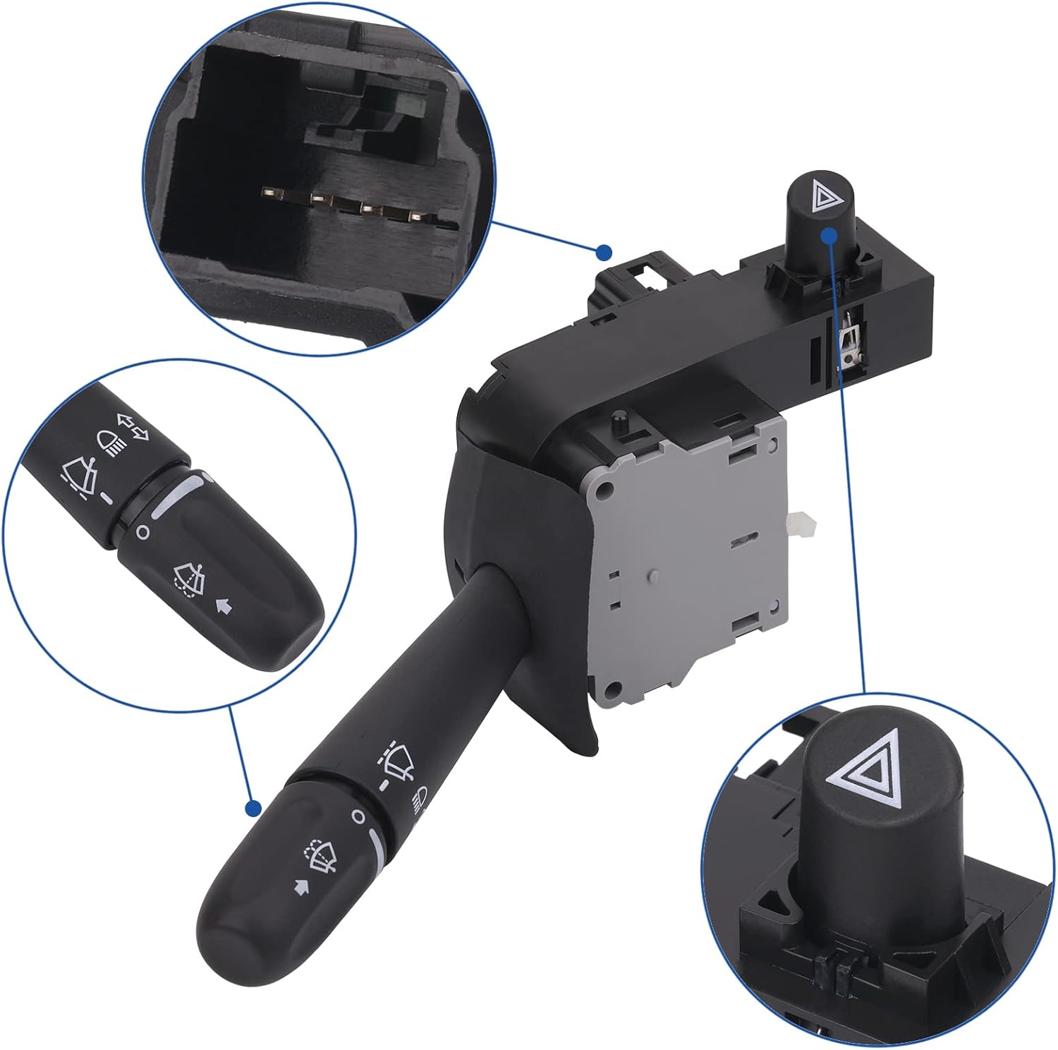 Obaee Interruptor multifunción para limpiaparabrisas compatible con Ram 1500 2500 3500 Truck 2002-2009, Dakota 2005-2010, Durango 2004-2009,