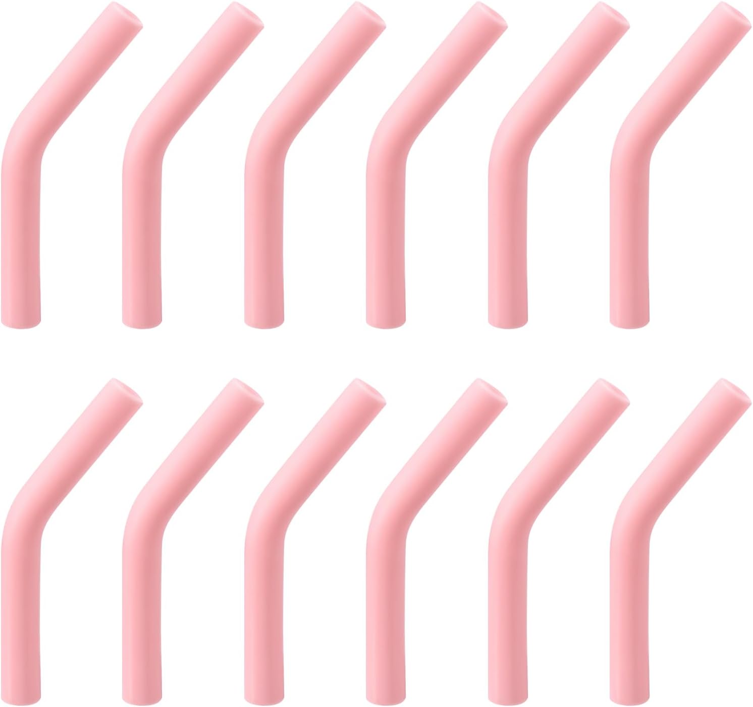 uxcell 12 puntas de popote de silicona, punta de codos de paja de silicona, fundas de paja de metal suaves y reutilizables para popotes de acero