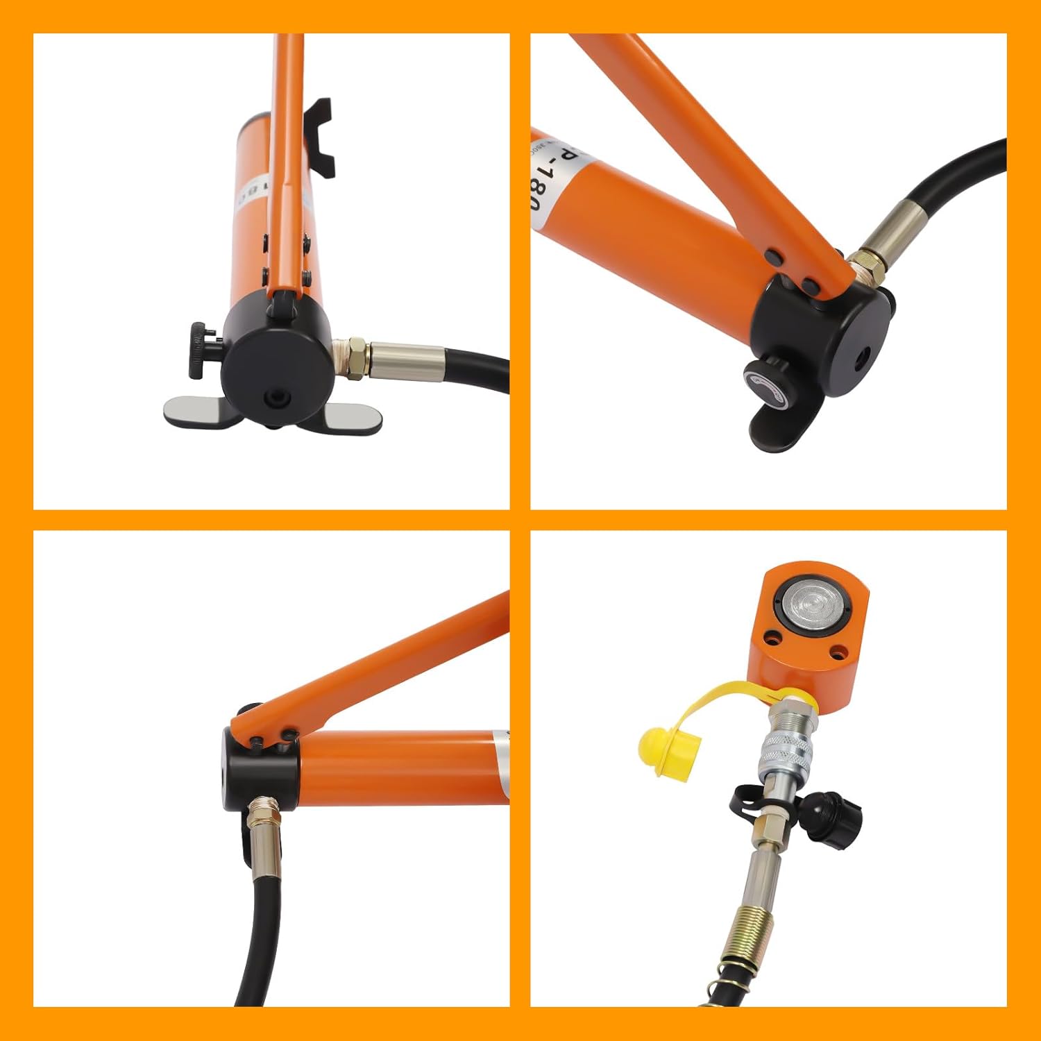 BSY-10 Gato hidráulico+bomba hidráulica de mano CP-180, 10T22046lbs 11mm0.43in Stroke Hydraulic Ram Cylinder Jack&350CC Bomba hidráulica manual,