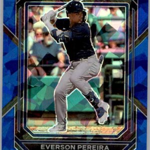 2023 Panini Prizm Blue Ice PRIZMS #136 Everson Pereira New York Yankees Baseball Card in Raw (NM or Better) Condition 2023 Panini Prizm Blue Ice PRIZMS #136 Everson Pereira New York Yankees Baseball Card in Raw (NM or Better) Condition