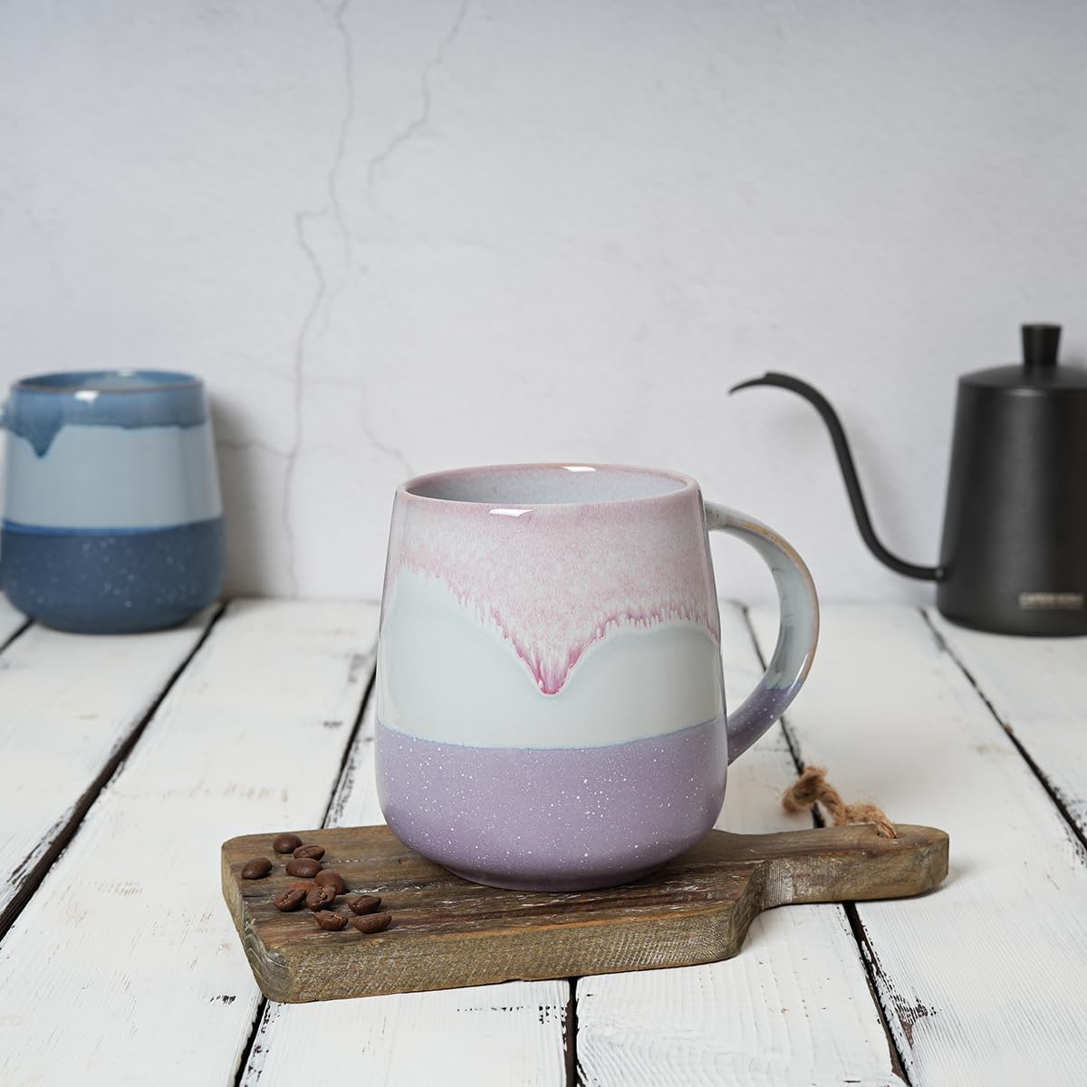 Bosmarlin Taza de café de cerámica extragrande, 23 onzas, apta para lavavajillas y microondas, taza de té grande de gran tamaño para oficina y