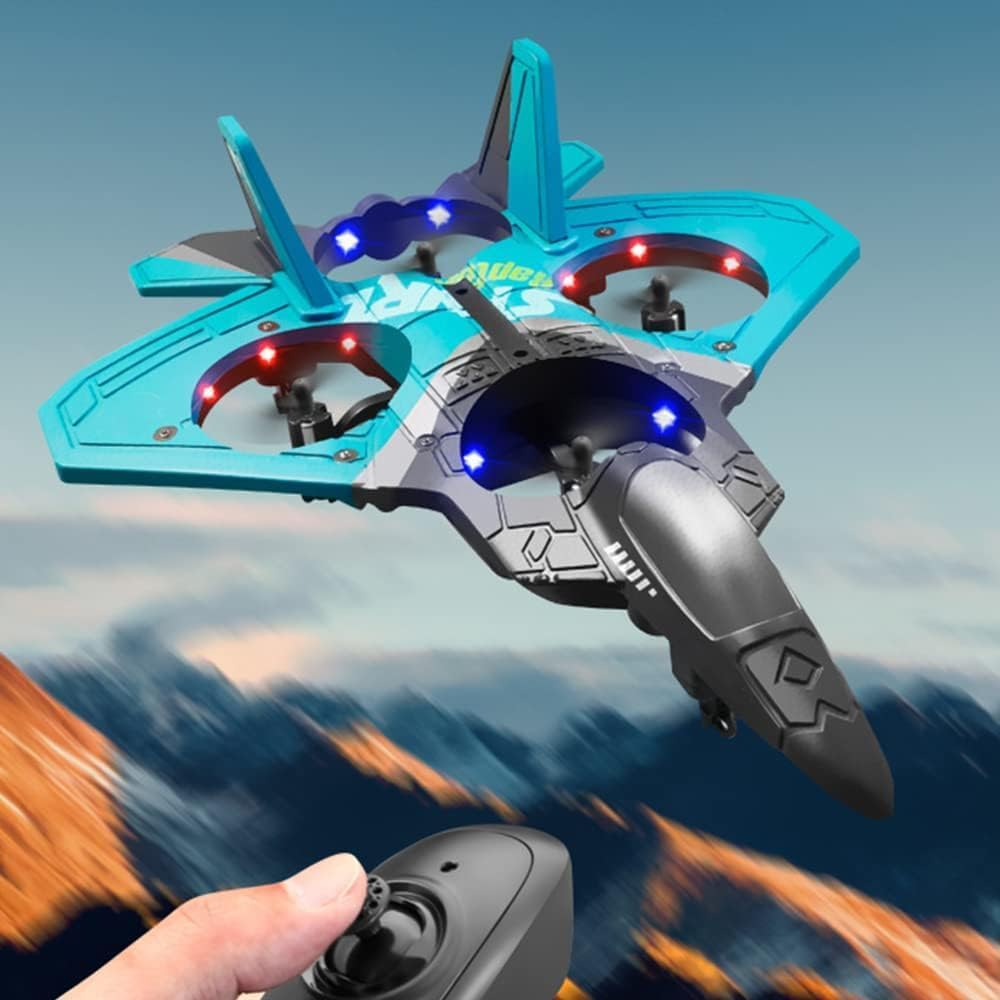 V17 Jet Fighter Stunt Rc – Aviones RC de 2.4 GHz con sensor de gravedad – Aviones de control remoto con control remoto de giro de 360 y luz para
