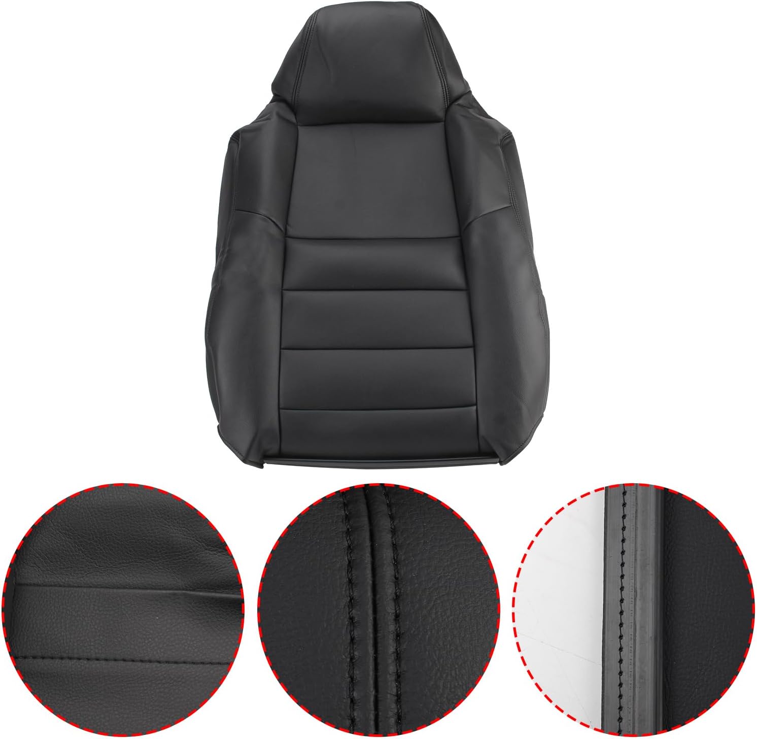 AUTOKAY Funda de asiento perforada para Ford F250 F350 Super Duty Lariat XLT 2004 2005, color negro lado del conductor y pasajero parte inferior y
