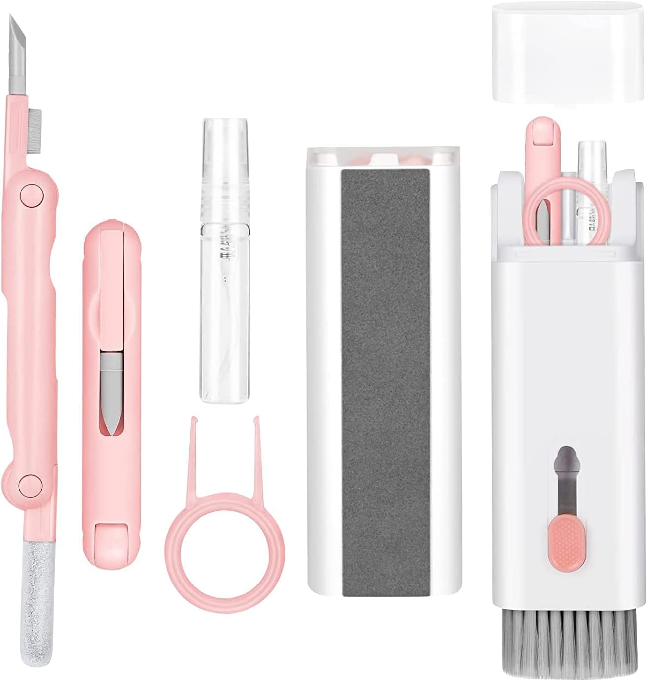 CARE4U – Kit de limpieza electrónico 7 en 1, kit de limpiador de teclado con cepillo, bolígrafo de limpieza 3 en 1 para Airpods Pro, kit de limpieza