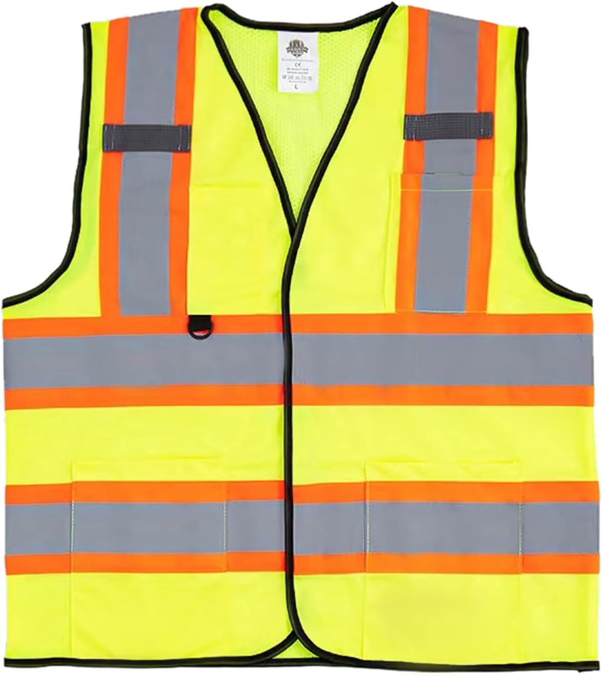 Chaleco de seguridad con múltiples bolsillos, 5 piezas, reflectante y de alta visibilidad para el trabajo, construcción, estacionamiento, almacén,