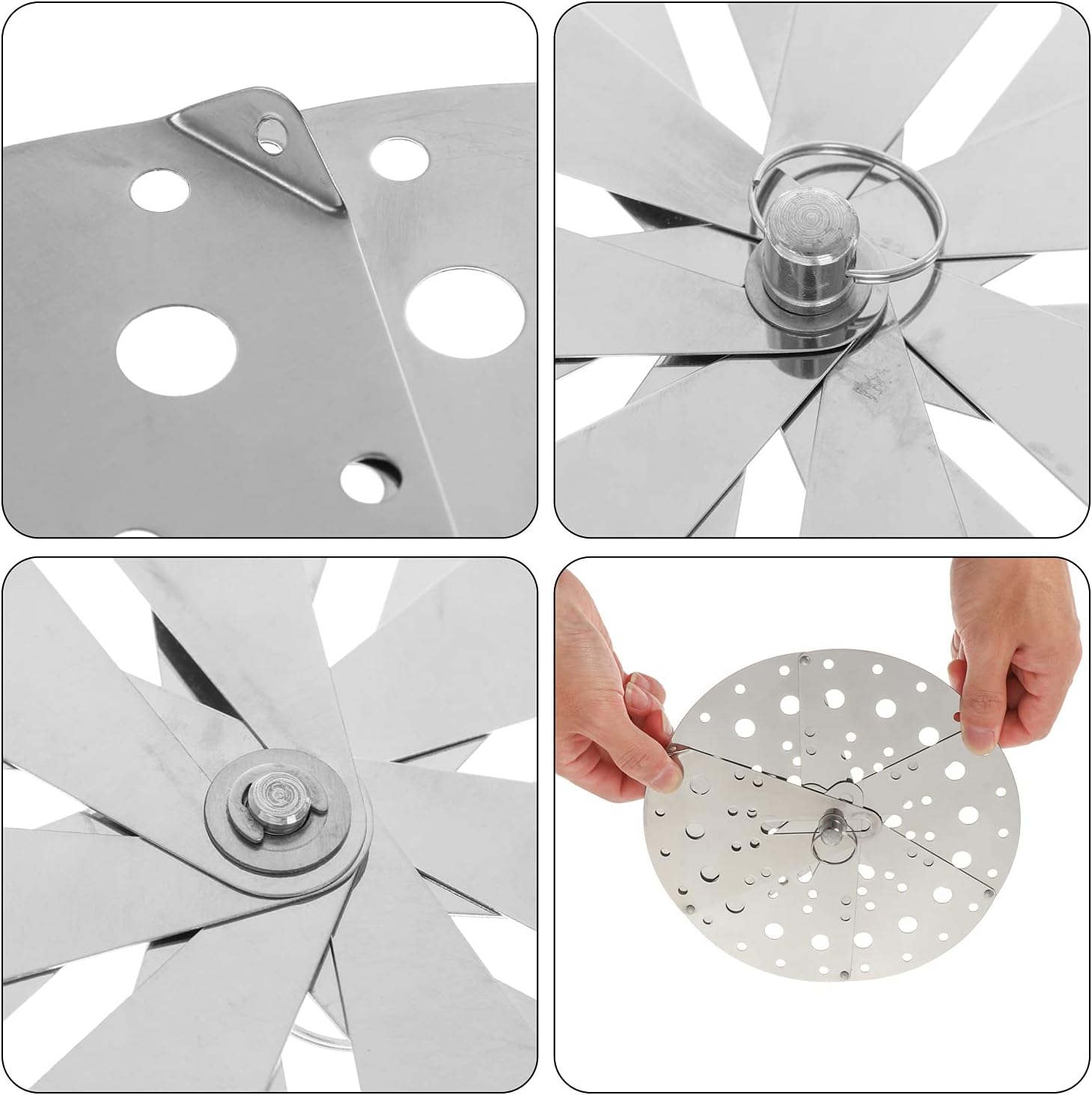 Tapa ajustable de acero inoxidable de 5 a 9 pulgadas, tapa interior plegable para cocinar verduras, cesta de vapor plegable, cubierta japonesa