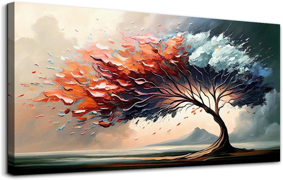 MHARTK66 Decoraciones de pared para sala de estar, lienzo, arte de pared para dormitorio, oficina, decoración abstracta de árbol, paisaje, pinturas