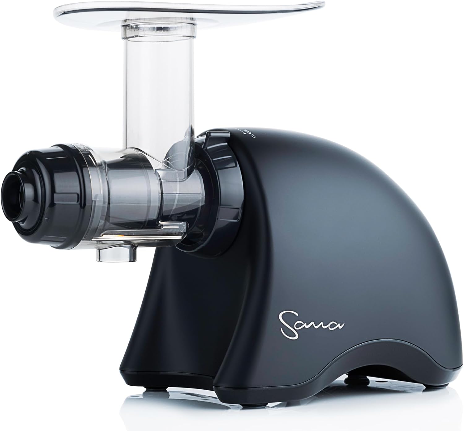 Cold Press SANA 707 Exprimidor clásico horizontal de velocidad lentabaja  Fácil de limpiar, potente motor, alimentación automática, compacto,
