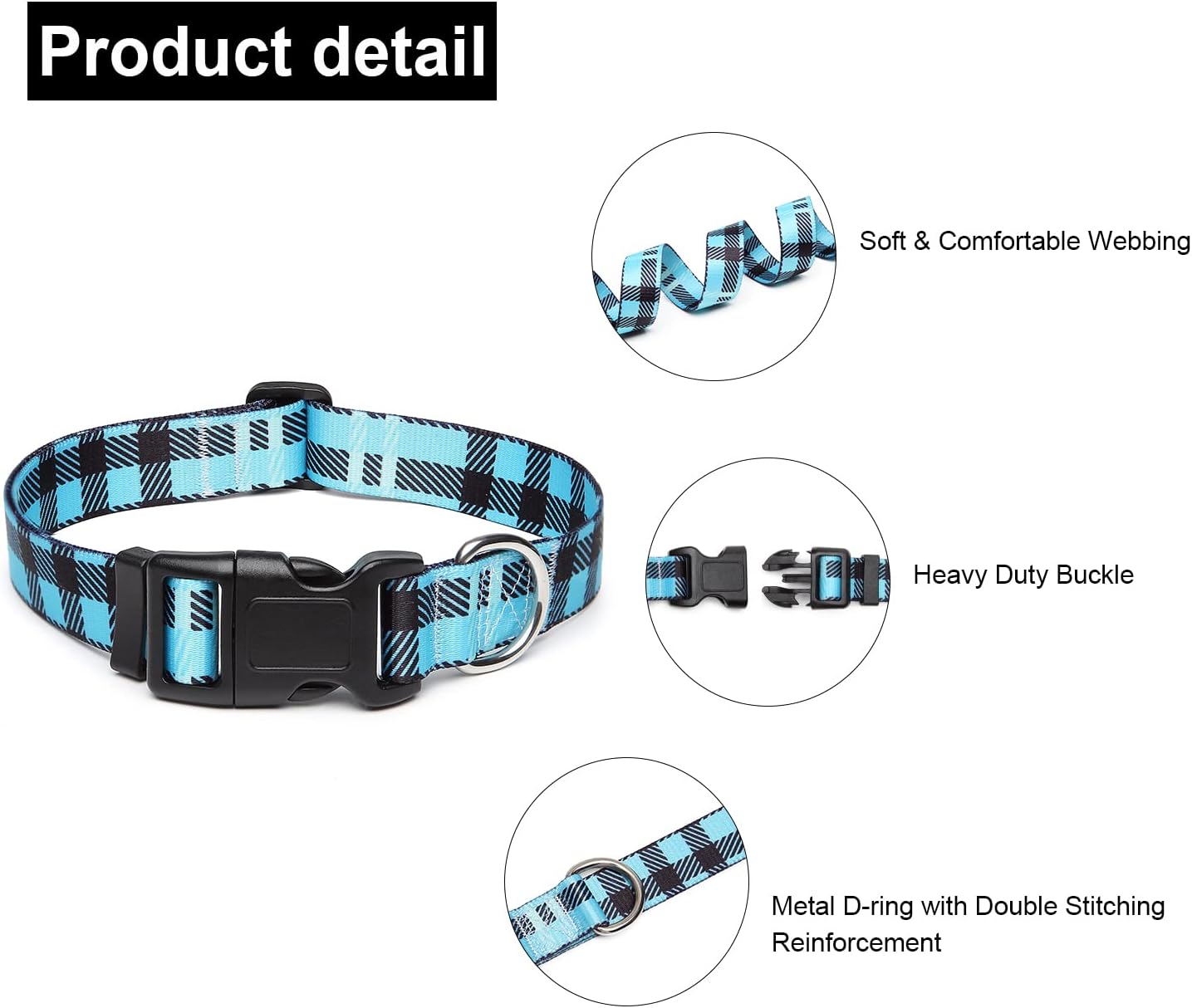 Mercano Collar ajustable para perro, patrones de diseño especial, collar de nailon suave, cómodo y duradero, para perros pequeños, medianos y