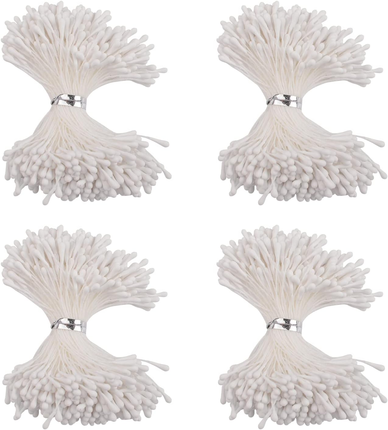 URROMA Estambres blancos mate para manualidades, 1680 piezas de estambres para flores artificiales, bricolaje, boda, fiesta, hogar, decoración de