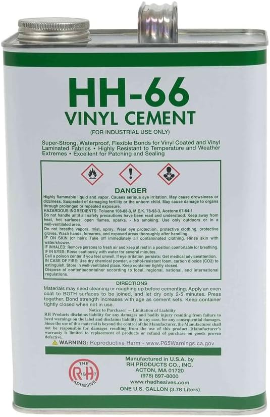 Mytee Products Kit de reparación de vinilo de lona blanca de 18 onzas  Tela de poliéster recubierta de vinilo de 2 yardas, 18 onzas con pegamento de