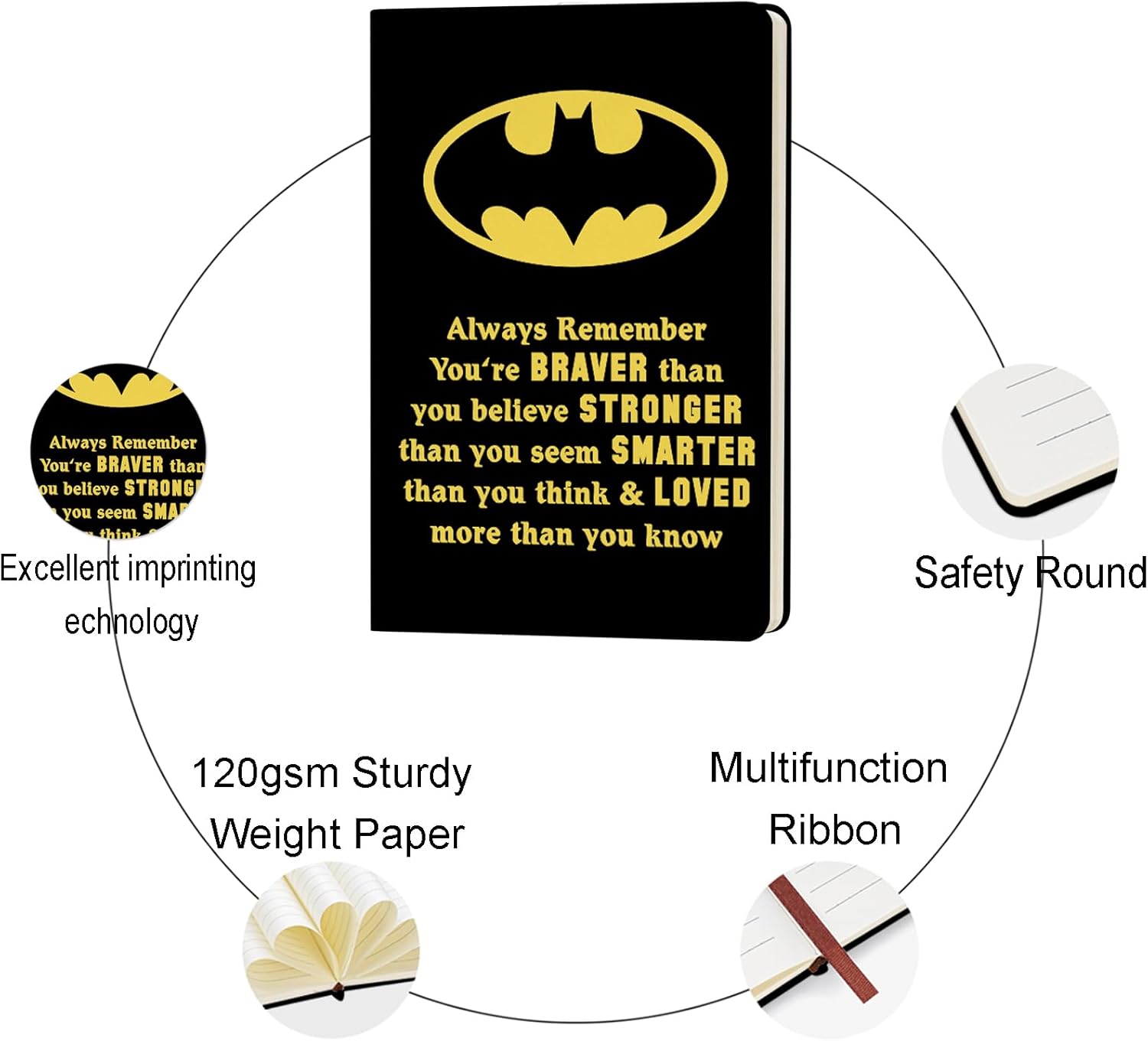 ZWYQWN Batman Lover Gifts – Cuaderno de cuero para hombres y mujeres, fanáticos de las películas de televisión, regalo de cumpleaños para hijo,