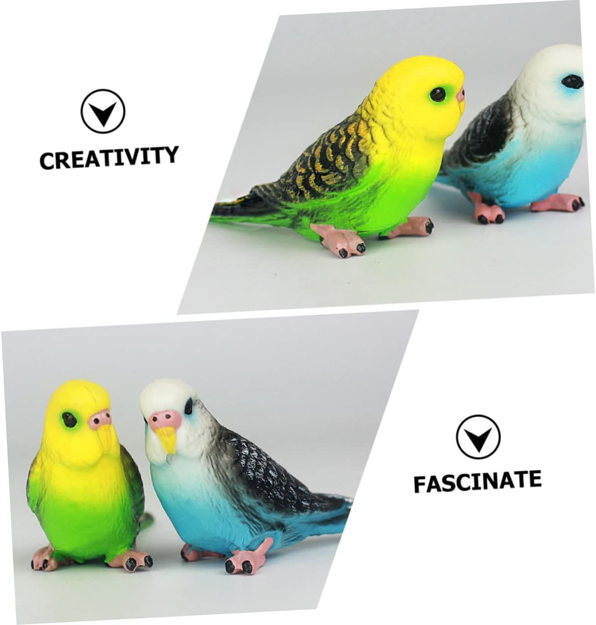 2 piezas de escultura de pájaro de loro de simulación, adornos de árbol de Navidad, figura de pájaro pequeño, decoración del hogar, pájaros, loro