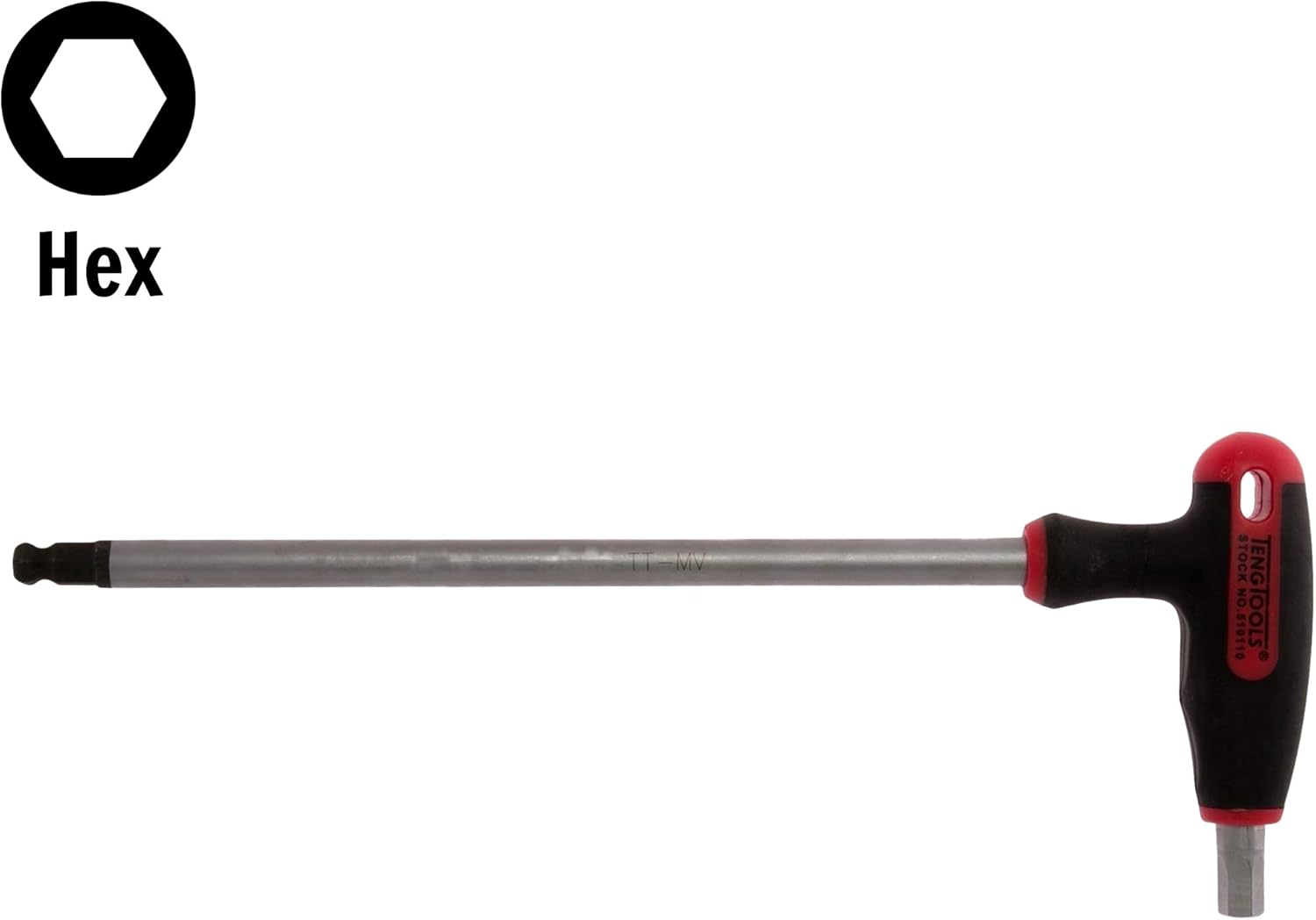Teng Tools 510505 – Llave hexagonal con mango en T de extremo de bola métrica de 0.197 in, color plateado