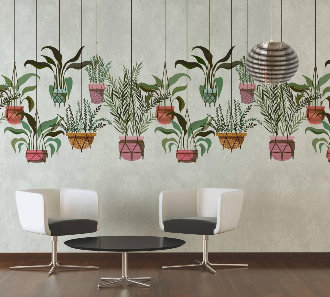 CONCORD WALLCOVERINGS  382661 – Papel tapiz floral para cestas de flores de dormitorio, verde marrón y amarillo, 62.6 pulgadas de ancho x 110