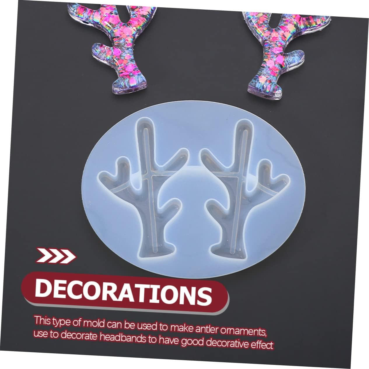 BESTOYARD Jewel Headband 6 pcs Antler Mold tuile molds Silicone Jeweled Headband molde de para resina Stencils for Crafts elk Antler Silicone molds