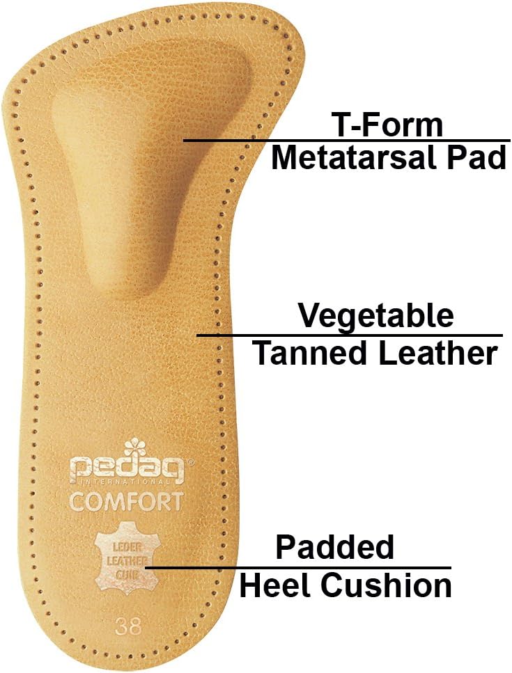 pedag Insertos de cuero cómodo 34 para soporte de pie completo, hecho a mano en Alemania, zapatos de vestir para hombres y mujeres, zapatos planos,
