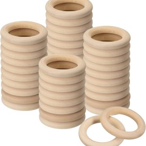 uxcell 50 anillos de madera natural de 1.575 in (1.6 pulgadas), círculos de madera lisa sin terminar de 0.276 in de grosor para manualidades, tejer, uxcell 50 anillos de madera natural de 1.575 in (1.6 pulgadas), círculos de madera lisa sin terminar de 0.276 in de grosor para manualidades, tejer,