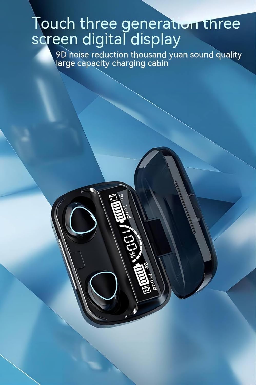 Auriculares inalámbricos Bluetooth, verdaderos auriculares inalámbricos, pantalla LED, conexión Bluetooth, con caja de carga de batería, auriculares