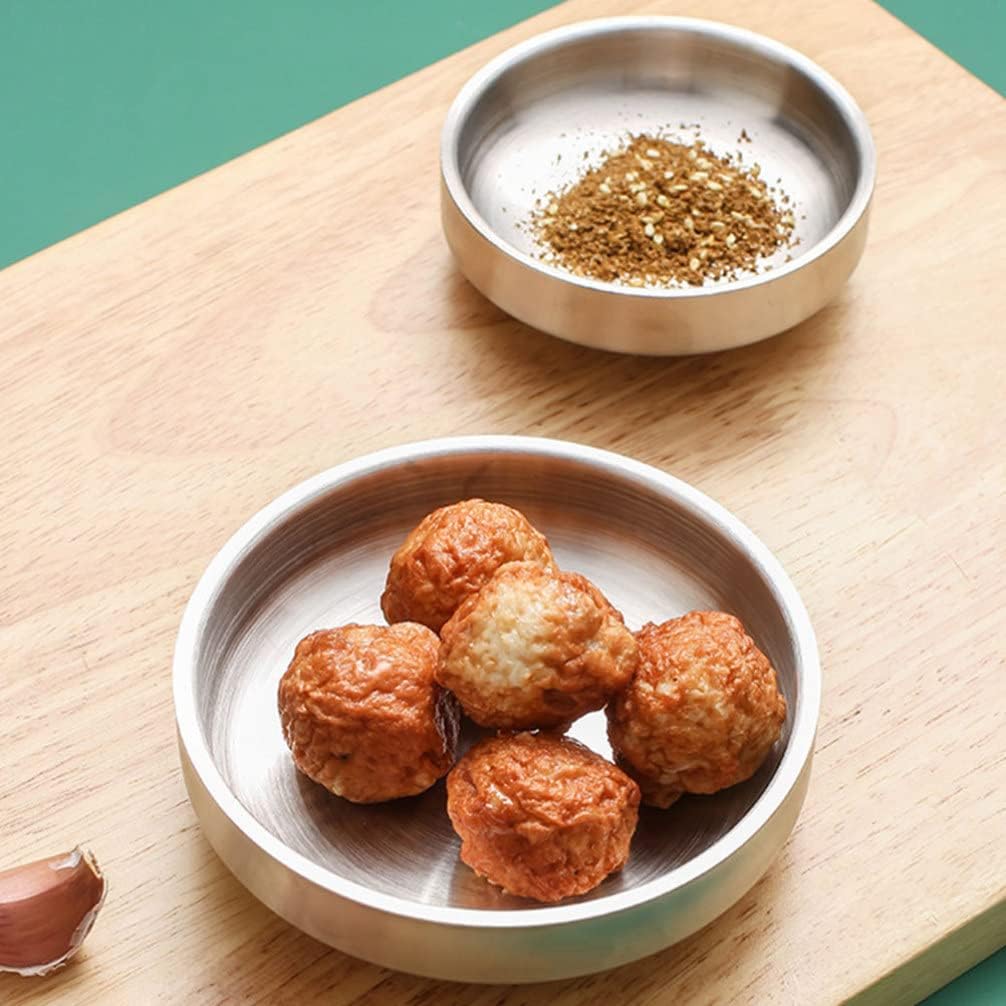 Hemoton 2pcs acero inoxidable coreano kimchi plato sopa cereales cuencos acero inoxidable doble pared aislado al vacío tazón coreano plato de