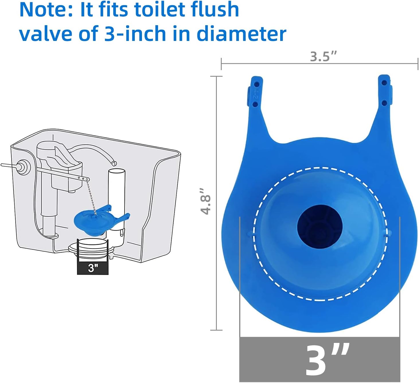 iFealClear Paquete de 2 aletas de repuesto para inodoro de 3 pulgadas compatibles con Lowes AquaSouce (98923, 312795, 352027, 395280, 12293), ahorro