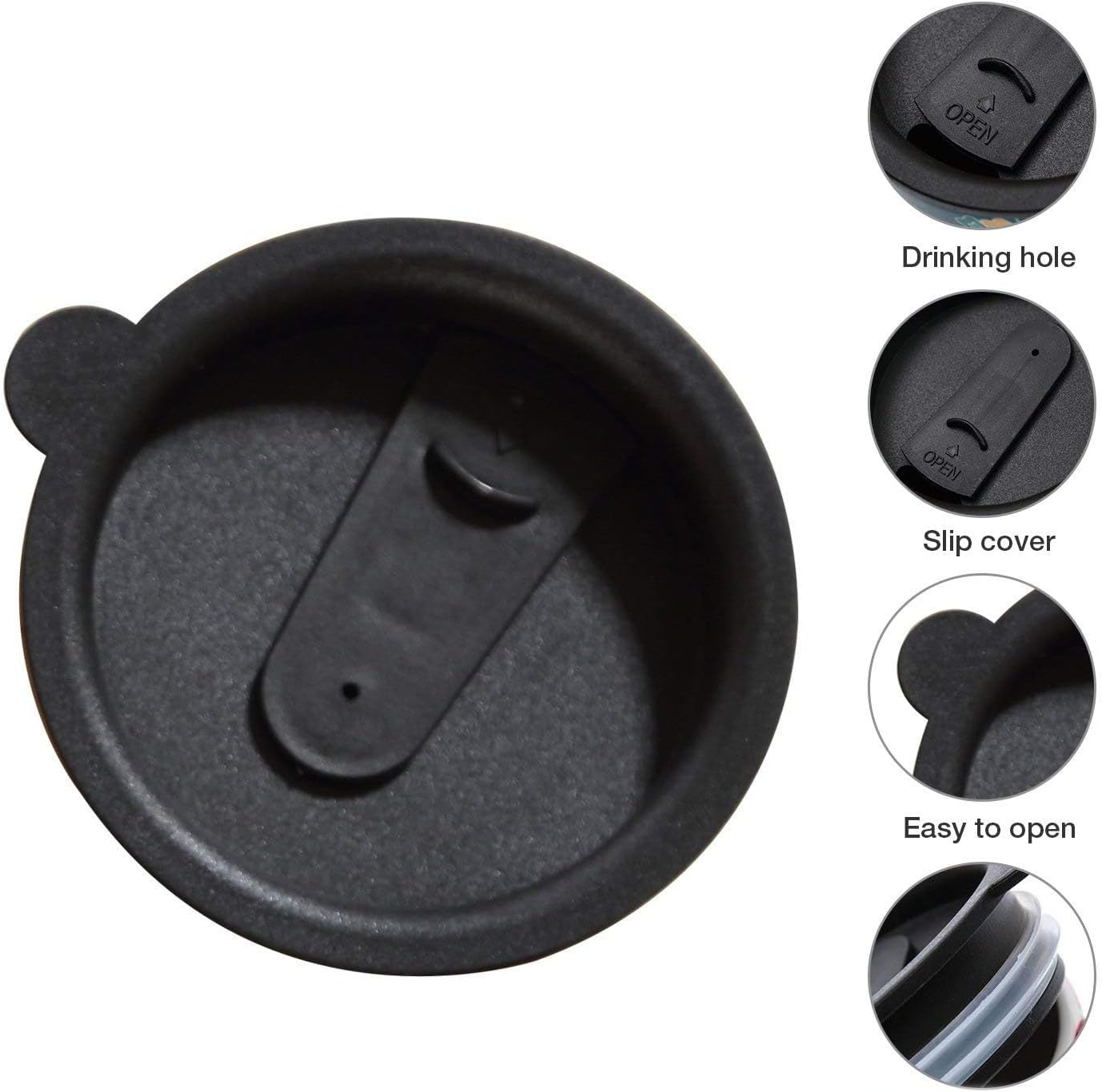 TZSSP Taza de cerámica para café, taza de té de porcelana con tapa, 17 onzas, 2 unidades, azul y negro