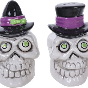 The Bridge Collection Juego de salero y pimentero con diseño de esqueletos vudú, juego de 2 piezas, artículos de cocina de Halloween, divertidos The Bridge Collection Juego de salero y pimentero con diseño de esqueletos vudú, juego de 2 piezas, artículos de cocina de Halloween, divertidos