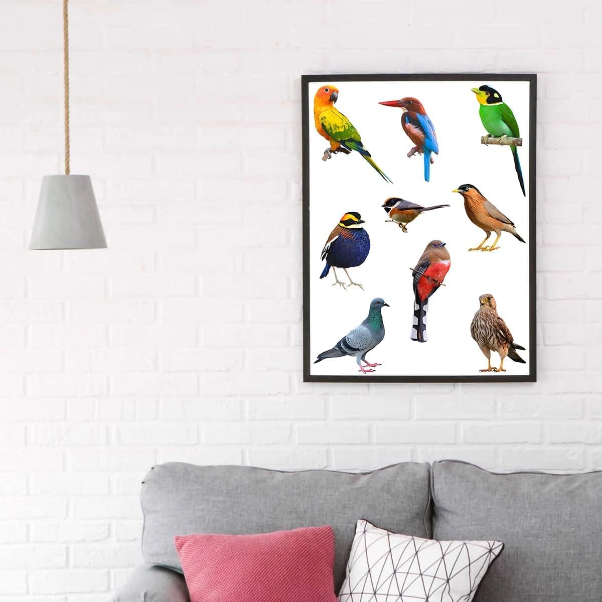 Calcomanías de pared de pájaros 3D realistas, impermeables, de vinilo para decoración de pared, despegar y pegar, calcomanías de pared extraíbles