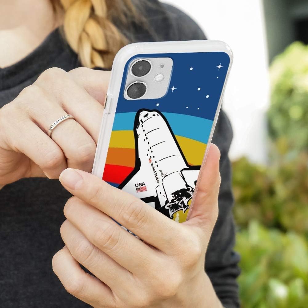 Funda híbrida de goma híbrida con logotipo de la NASA con arco iris, compatible con iPhone 8, 8 Plus, X, 11, 11 Pro, 11 Pro Max de Apple