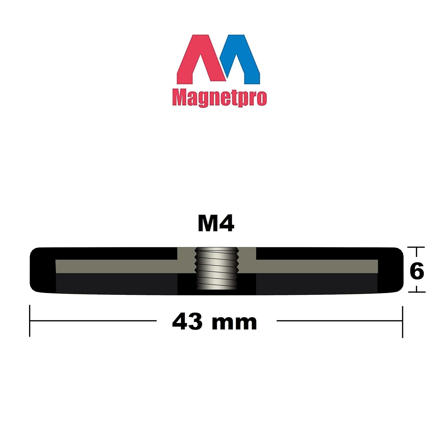 Magnetpro 4 imanes de montaje resistentes con revestimiento de goma antiarañazos, 30 libras de potencia adhesiva, base de montaje magnética para