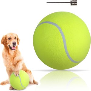 susu & wuwu Pelota de tenis gigante para perros, pelota de tenis grande amarilla para perro, regalo de cumpleaños, pelotas de juguete para mascotas susu & wuwu Pelota de tenis gigante para perros, pelota de tenis grande amarilla para perro, regalo de cumpleaños, pelotas de juguete para mascotas