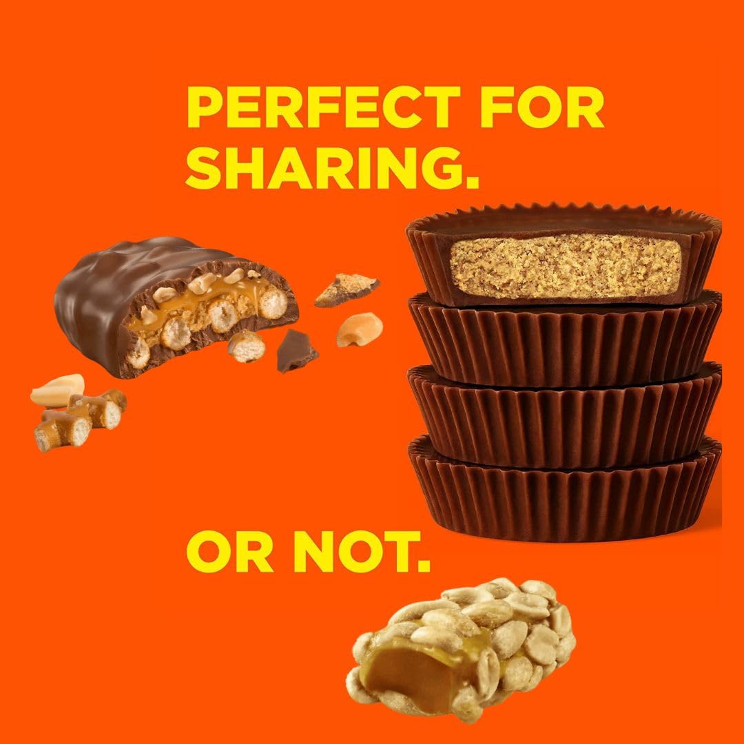 ReesesTake5, taza de mantequilla de maní y día de pago – Surtido variado de mantequilla de maní tamaño aperitivo, barras de caramelo de chocolate,