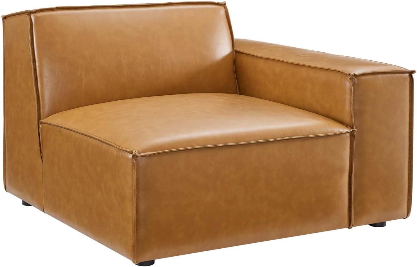 Modway Restore – Sofá seccional de cuero vegano de 6 piezas en color marrón