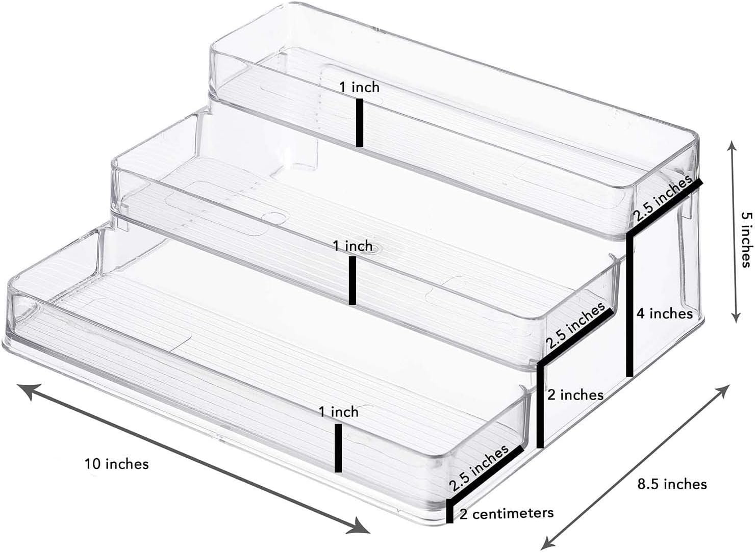 Home Intuition Estante organizador de 3 niveles para especias, transparente (2)