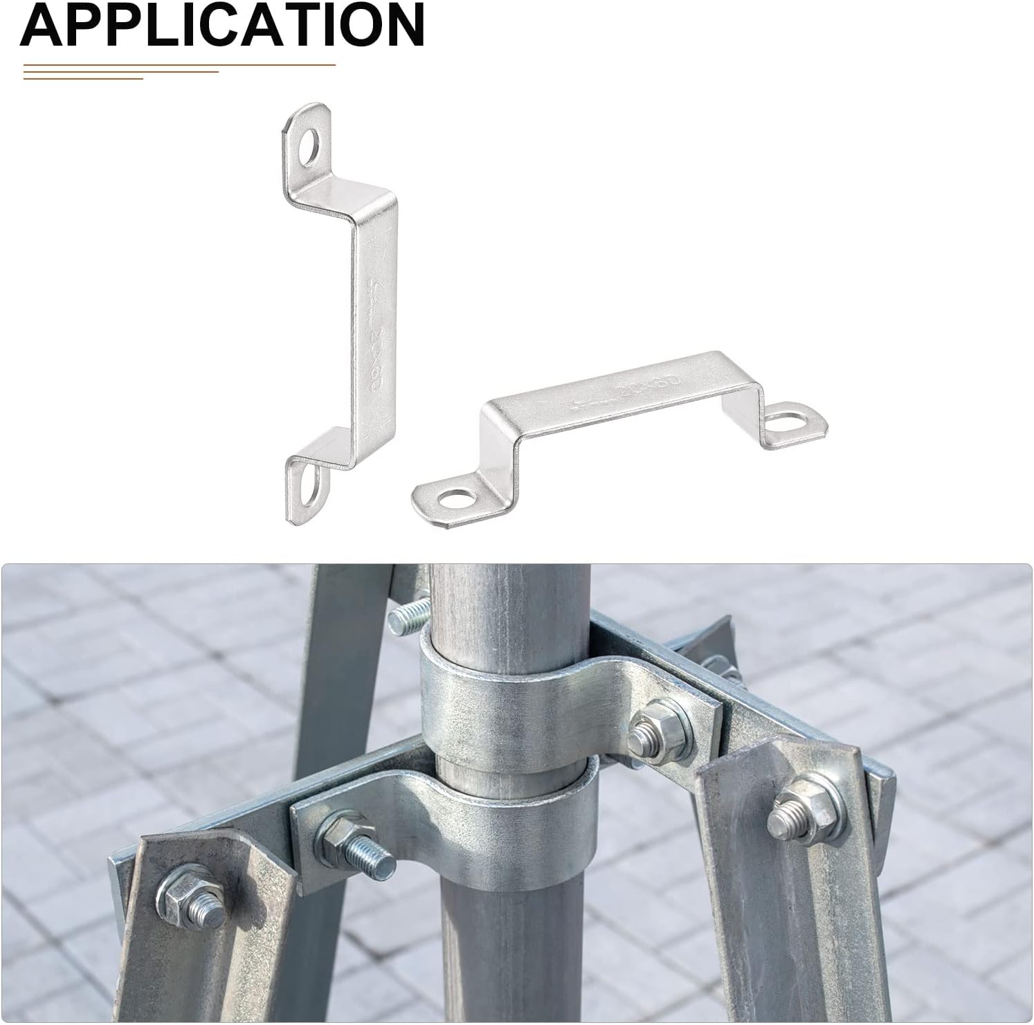 DTGN Soporte de conector de puntal en forma de U de 0.709 in x 2.421 in (InnerHxInnerW) – Paquete de 6 – Bueno para fijación de tuberías en el hogar