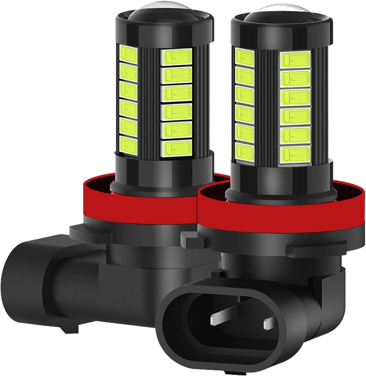 qboonpt Bombillas LED H11 antiniebla para faros delanteros, 6500 K, xenón azul, 2800 lúmenes, bombilla de luz diurna súper brillante, 5730 chips de