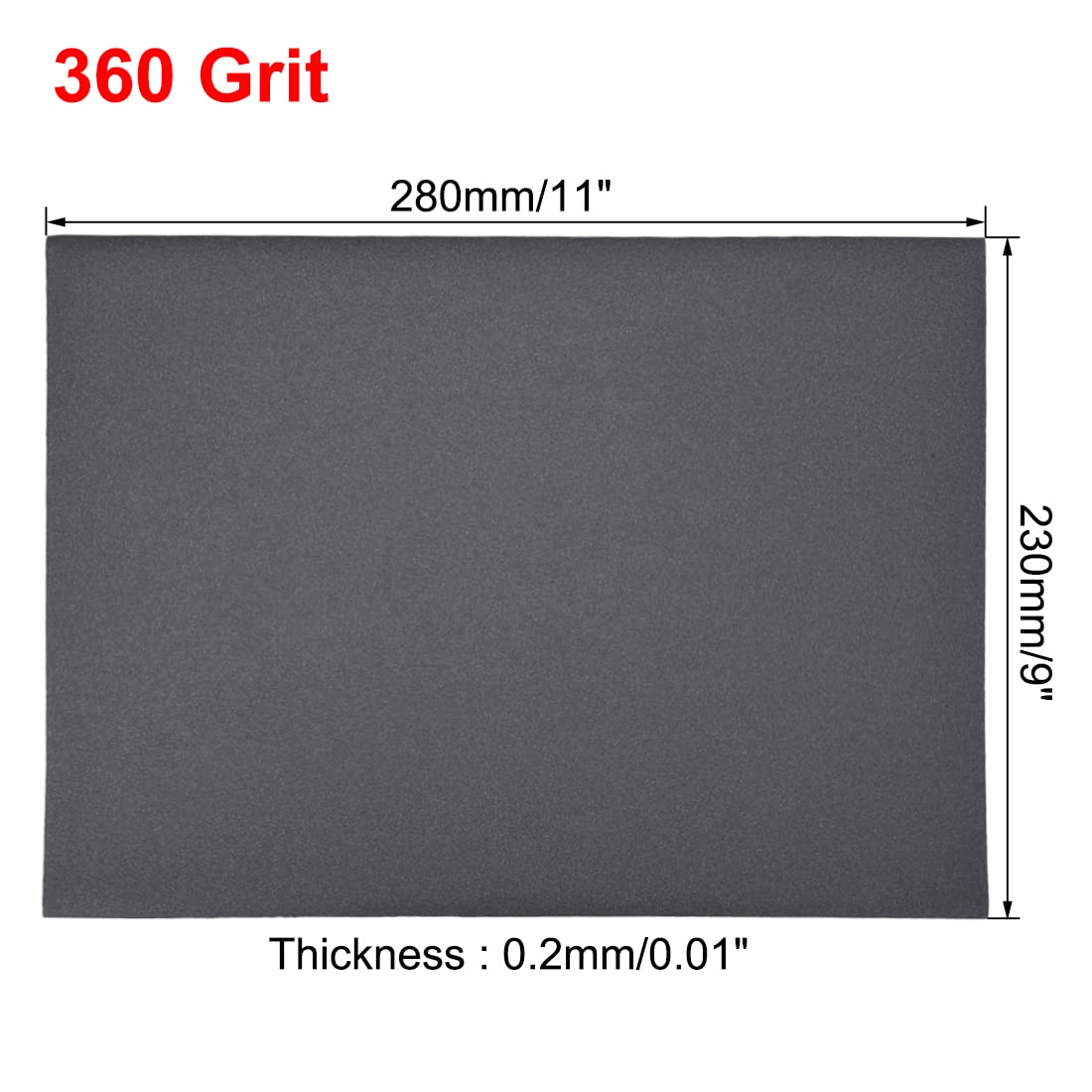 uxcell Hojas de lijado de grano 360 de 9 x 11 pulgadas, papel de lija de carburo de silicio húmedo y seco para muebles de madera, pulido de metal, 5