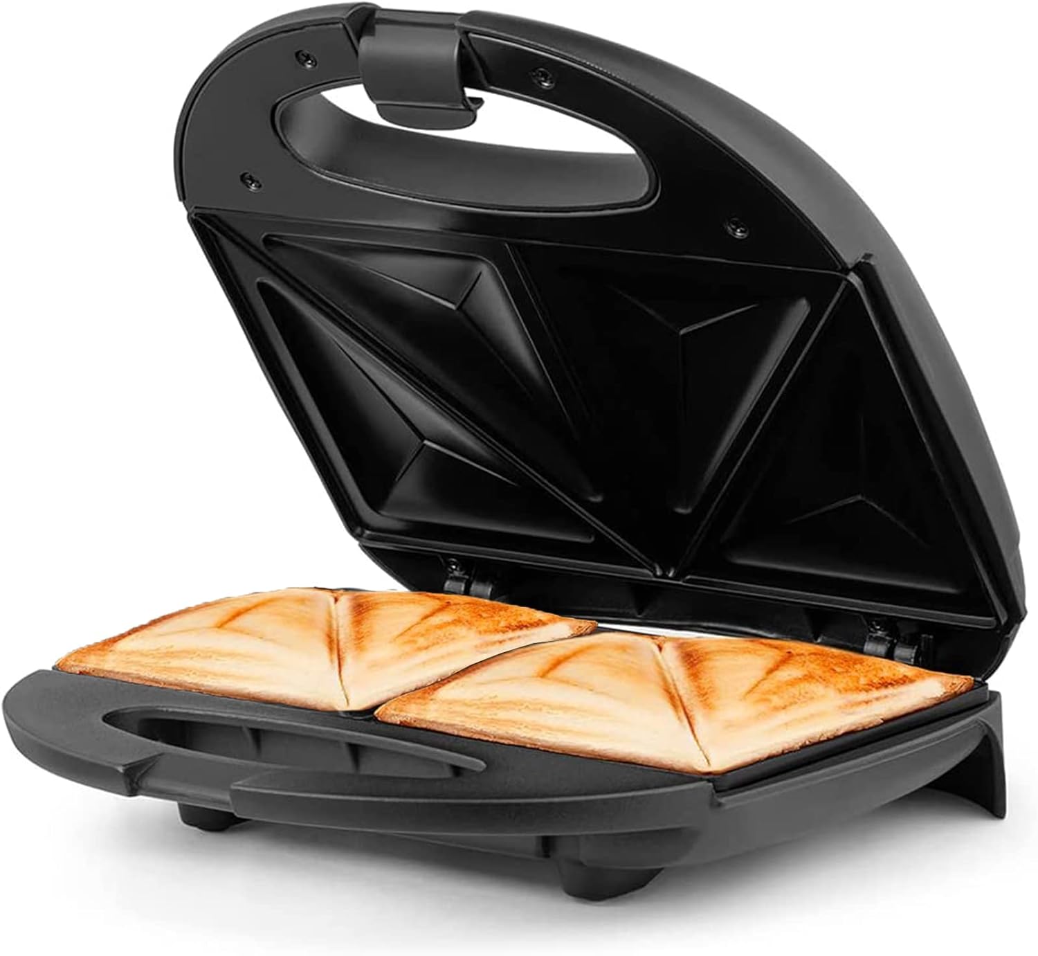 Sandwichera de 2 secciones – Conveniente y fácil de usar – NegroAcero inoxidable