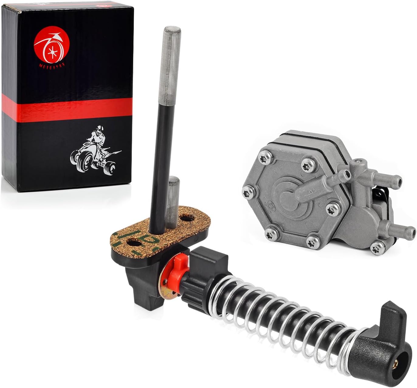 Bomba de combustible y válvula de combustible Petcock y pomo de palanca Kit de resorte para Polaris Scrambler 500 4×4 2002-2009 Magnum 425 2×4 4×4