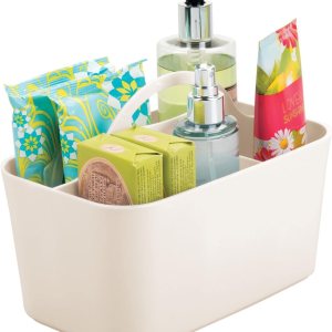 Organizador de plástico portátil de mDesign, cesta dividida, asa para baño, dormitorio, jabón de manos, lavado corporal, champú, acondicionador, Organizador de plástico portátil de mDesign, cesta dividida, asa para baño, dormitorio, jabón de manos, lavado corporal, champú, acondicionador,