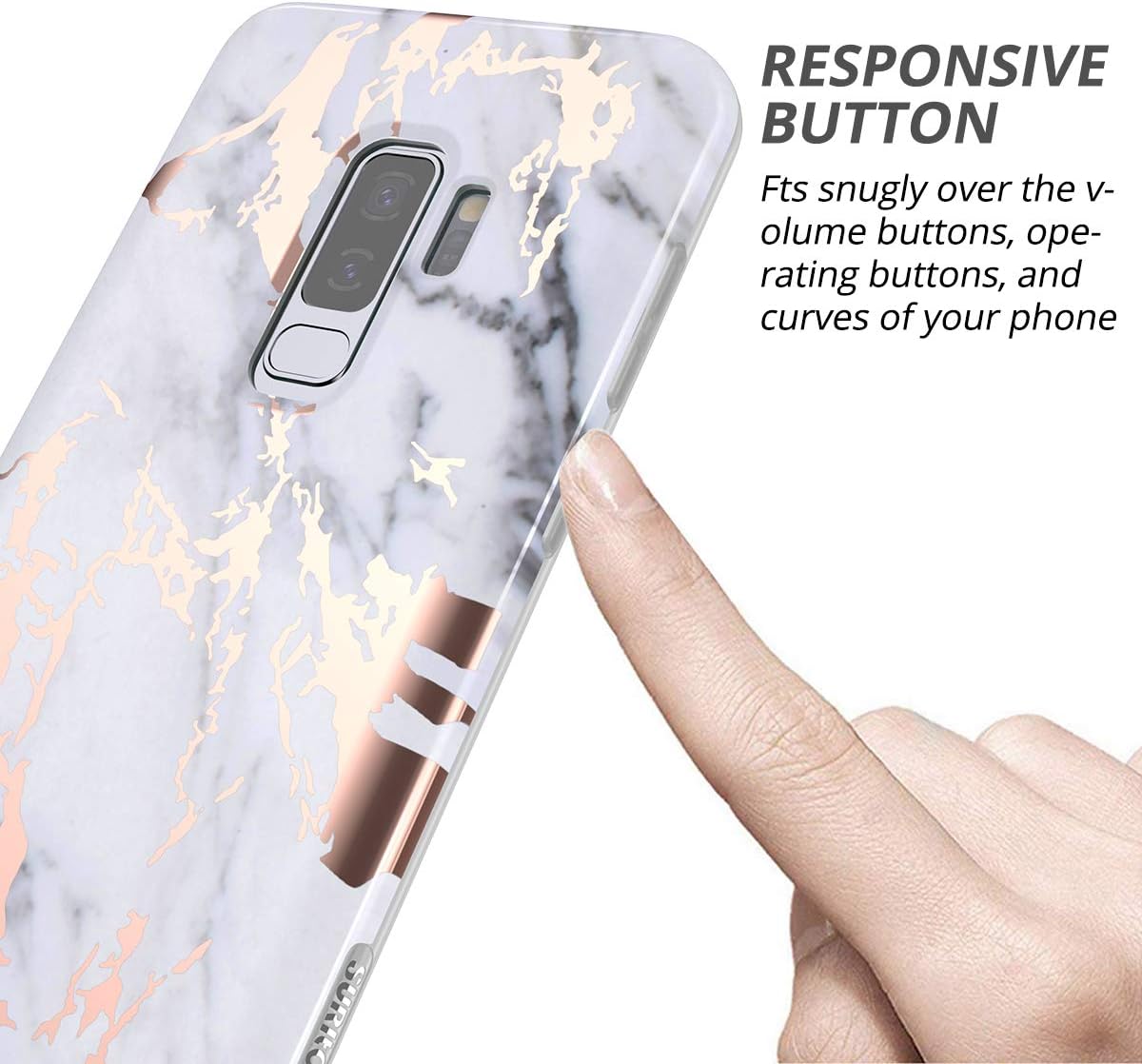 SURITCH – Funda para Galaxy S9 Plus de 6.2 pulgadas, (protector de pantalla integrado), protección de cuerpo completo a prueba de golpes,