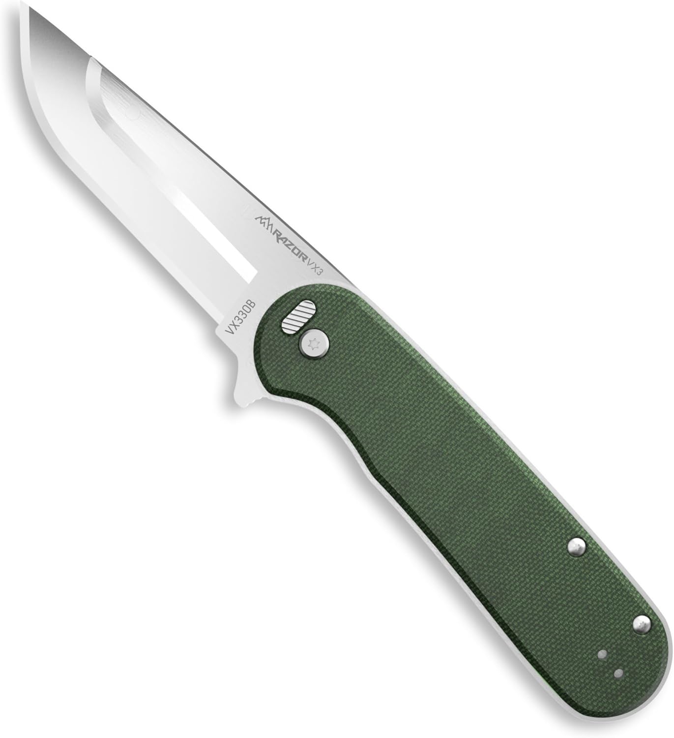 OUTDOOR EDGE RAZOR VX3  Cuchillo de bolsillo plegable EDC de hoja reemplazable  Hoja de 3 pulgadas, rodamientos de bolas, mango de acero inoxidable
