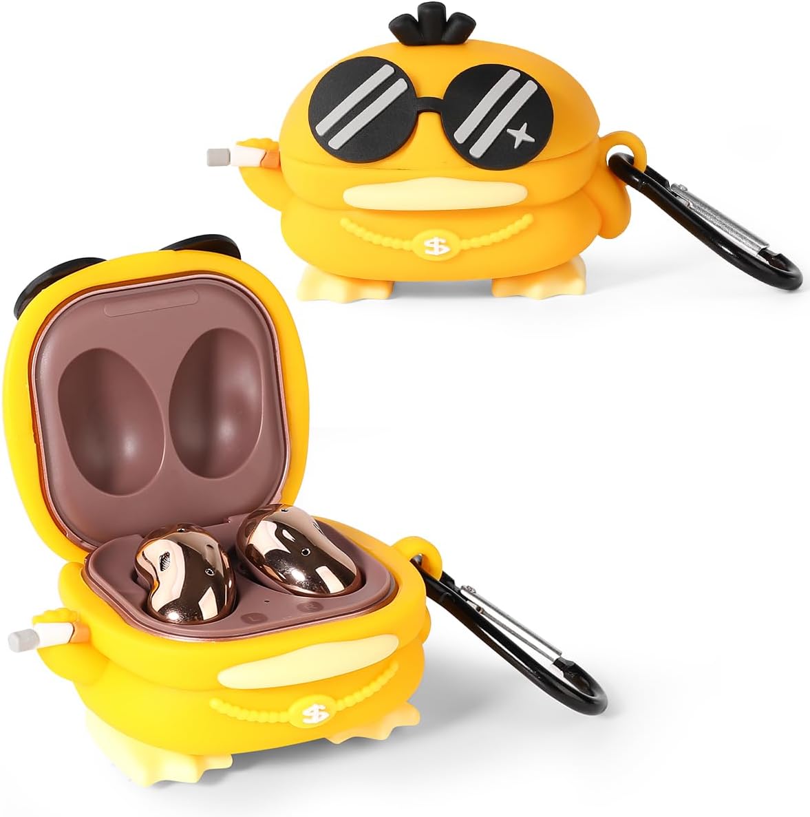 Funda protectora de silicona para auriculares con llavero para auriculares Samsung Galaxy Buds2 Pro (2022), Galaxy Buds 2 (2021), Galaxy Buds Pro