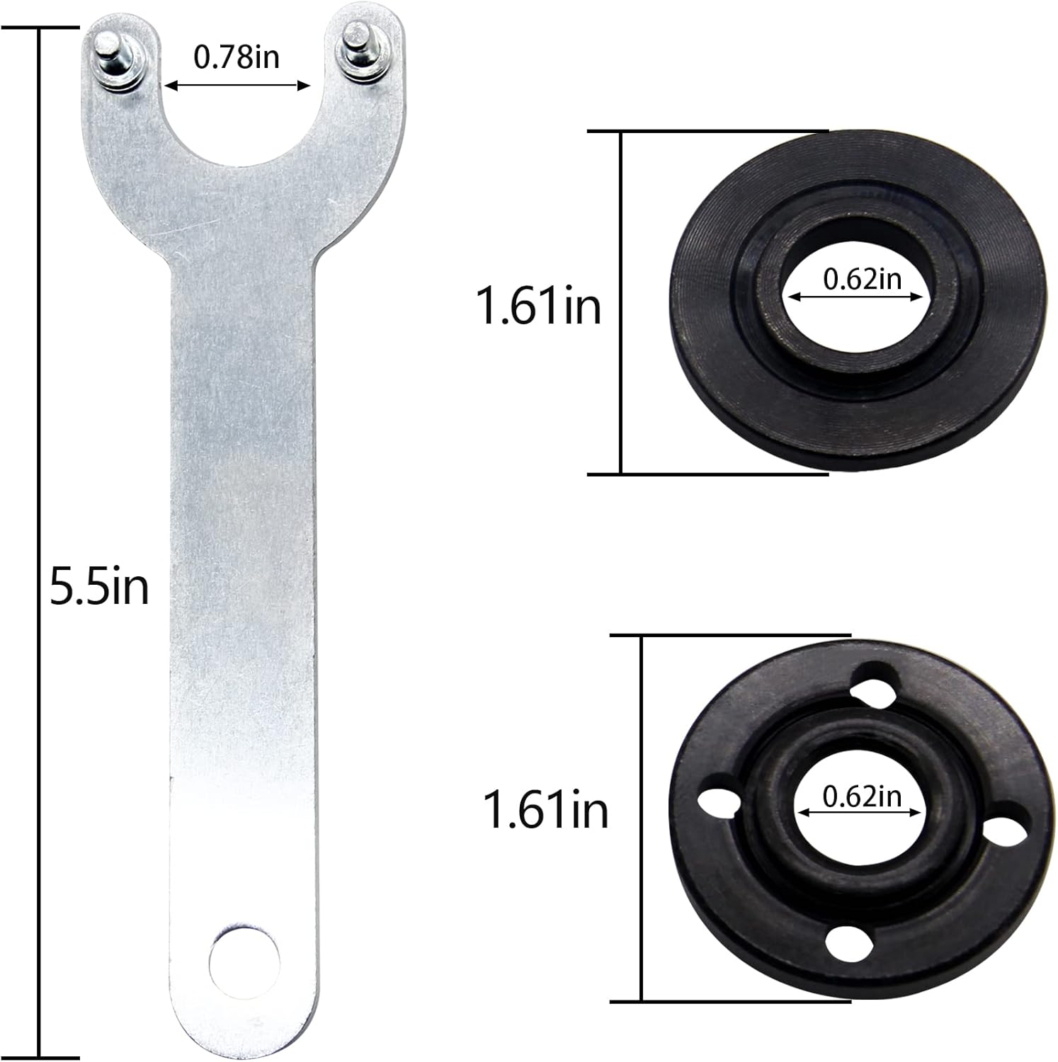 Llave de amoladora angular de metal de repuesto para Makita 193465-4 Bosch Black & Decker Ryobi 4.5″ 58-11